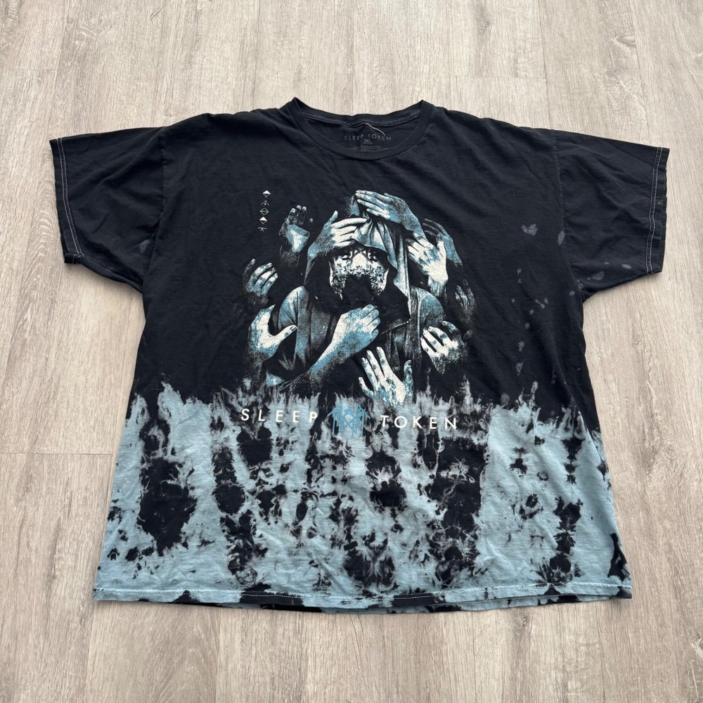 Sleep Token Band T-Shirt Mens 2XL Black Blue Tie Dye Take Me Back To Eden